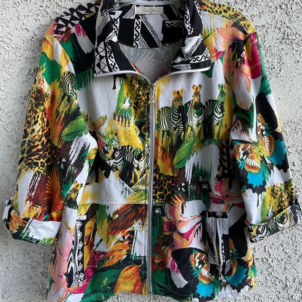 Safari Animal zip-up lightweight jacket